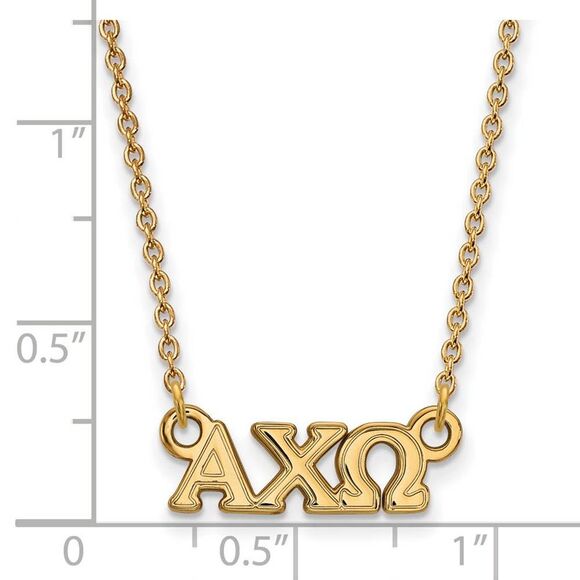 14K Plated Silver Alpha Chi Omega XS (Tiny) Necklace - Picture 2 of 4